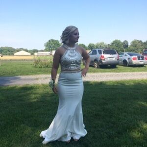 White prom dress, worn once, dry cleaned